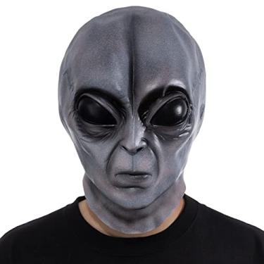 Imagem de Vmonke Máscaras realistas alienígenas para encontros extraterrestres, brincadeiras, divertidas, Halloween, cosplay
