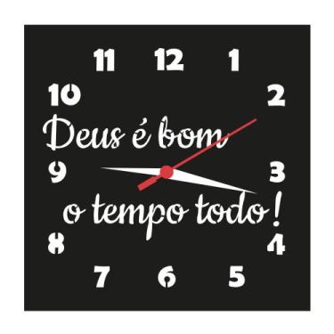 Imagem de Relógio de parede silencioso Deus é Bom o Tempo Todo! - RR Corte a Las