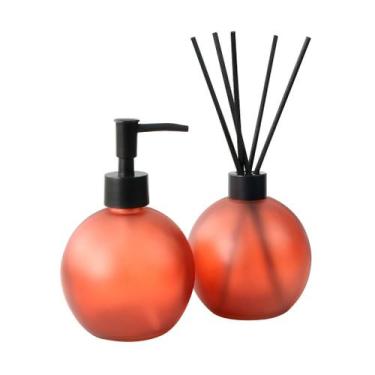 Imagem de Kit Frasco Difusor E Porta Sabonete Líquido 400ml - FWB, Marrom