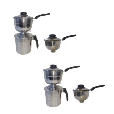 Imagem de Cuscuzeiro alumínio polido resistente nordestino 2 unidades - colombo