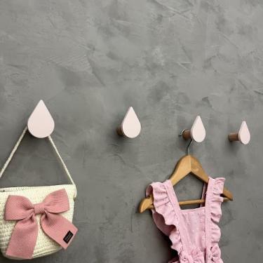 Imagem de 5 Ganchos de parede infantil menina decoração formatos rosa - Hanger D