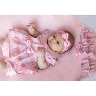 Imagem de Saída de Maternidade Menina Verão Linda Rosa 03 Peças - Amora Baby Enx