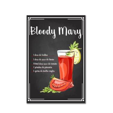 Imagem de Placa Decorativa bebidas Receitas de Drink Bloody Mary 30x40 - Quartin