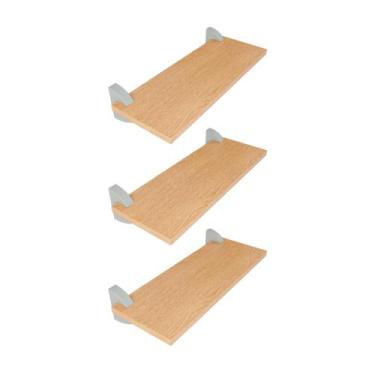 Imagem de Kit 3 Prateleiras MDF Freijó Multiuso com Suporte Bico Tucano 40x20 - 