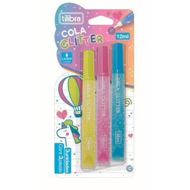 Imagem de Cola Glitter 12 Ml Color Com 3 Unidades Tilibra