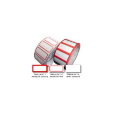 Imagem de Etiqueta Adesiva de Preço 12x25 mm Com Tarja Nº 1 Rolo 500 Un - DC Aut