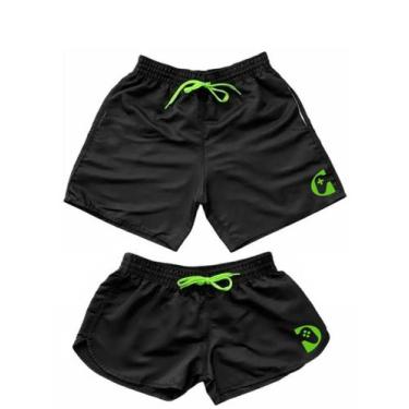 Imagem de Kit Casal Shorts Moda Praia Piscina Feminino E Masculino Bermuda Mais 