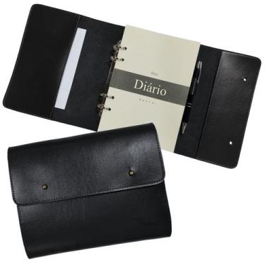 Imagem de Agenda Meu Diário 183-R Personalizada Raffai Couros, Preto