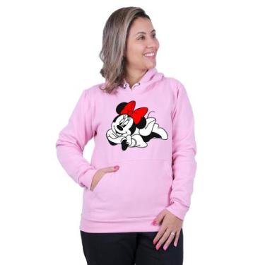 Imagem de Blusa Moletom Minnie Feminino Masculino Novidade - Milene Store, Rosa,