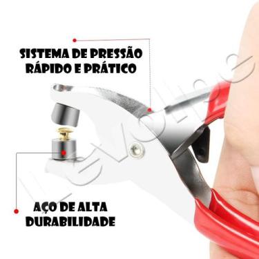 Imagem de Alicate Para Colocar Ilhós Manual E 100 Ilhoses Dourados - Levolpe