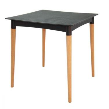 Imagem de Mesa Tramontina Laura Rattan 70cm Preto Pernas de Madeira