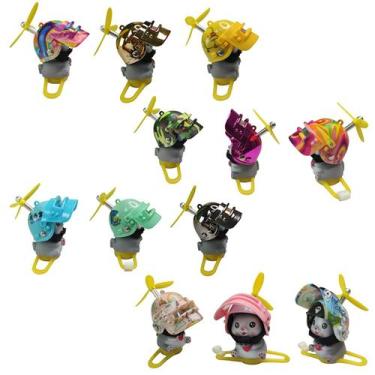 Imagem de Gatinho Gato Moto Guidao Bike Som Buzina Luzes Led Capacete Fofo Sinal