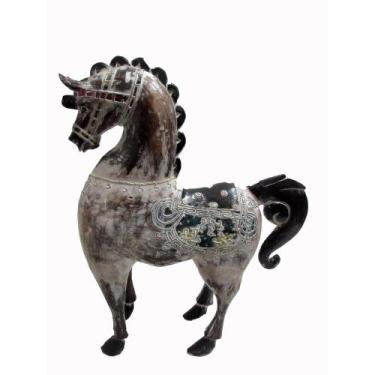 Imagem de Escultura Decorativa Cavalo Imponente Rico Detalhes Formosa - LUXdécor