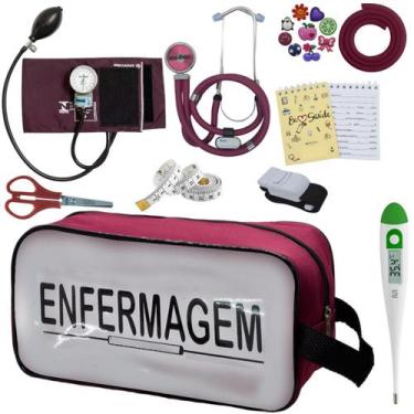 Imagem de Kit Academico Enfermagem Esfigmomanometro Aparelho de Pressao Estetosc
