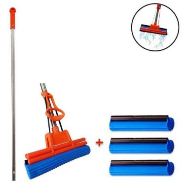 Imagem de Kit Rodo Mágico Com 3 Refis Extra Espuma Limpa E Seca 27 Cm - Vendassh