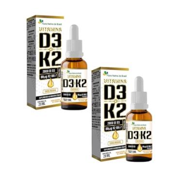 Imagem de 2x Vitamina D3 2000ui + Vit K2 Em Gotas 20ml Flora Nativa