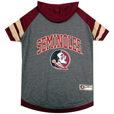 Imagem de Moletom com capuz NCAA Florida State Seminoles para cães e gatos, PP. | Camiseta com capuz de cachorro licenciada pela faculdade | Camiseta esportiva com capuz para animais de estimação | Camiseta com capuz esportiva para cachorro universitário.