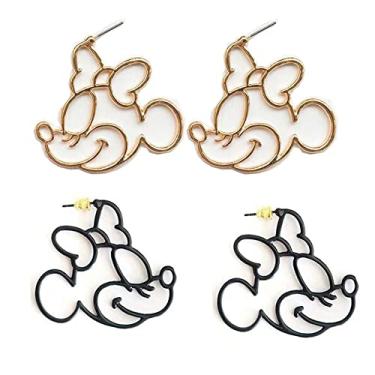 Imagem de Brincos de joia i&D folheados a prata ouro preto oculto para meninos brincos com lindo laço detalhe para meninas brinco pendente grande argola