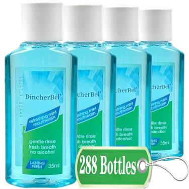 Imagem de DincherBel Enxaguante Bucal Tamanho Viagem, Menta Original Portátil, 35 ml (Pacote com 288 Unidades, Menta)