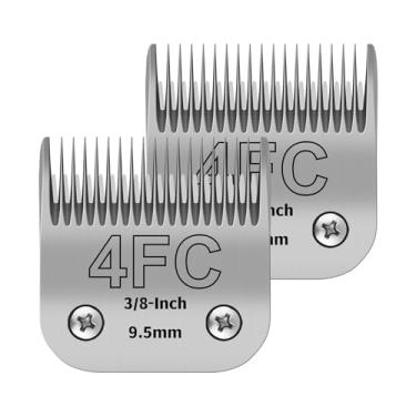 Imagem de Kit de lâminas de cerâmica removíveis para cães de estimação 4FC, compatível com cortadores Andis, Oster A5, Wahl KM10, comprimento de corte 3/8" (9,5 mm) -2 peças