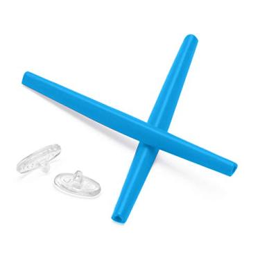 Imagem de ToughAsNails Kits de borracha de substituição azuis e protetores de nariz transparentes para óculos de sol Oakley Whisker