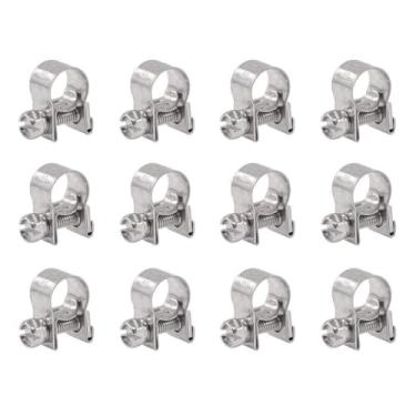 Imagem de 12 Pcs Mini Linha de Injeção de Combustível Aço Inoxidável Ajustável 8-10mm Faixa Braçadeira de Mangueira para Tubo de Gasolina Diesel Encanamento Automotivo (8-10mm)(8-10mm)