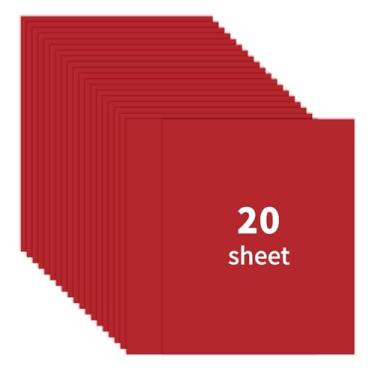 Imagem de Papel cartolina vermelho 21 x 28 cm, papel grosso de 250 g/m2 g/m2 - 20 folhas de papel de construção vermelho premium, papel para impressora dupla face, para cartões de Natal, artesanato, convites,