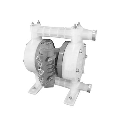 Imagem de PROLUBE 44731 Bomba de diafragma duplo operada a ar, NPT de 9,5 cm, carcaça de polipropileno, diafragma Santoprene