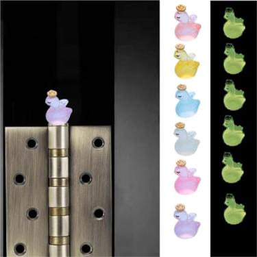 Imagem de 6 peças coroa brilho noturno cisne dobradiças decorativas cabeças de dobradiça decorativa, cabeça de dobradiça magnética decoração de casa, dobradiça magnética topos de cabeça de porta dobradiça