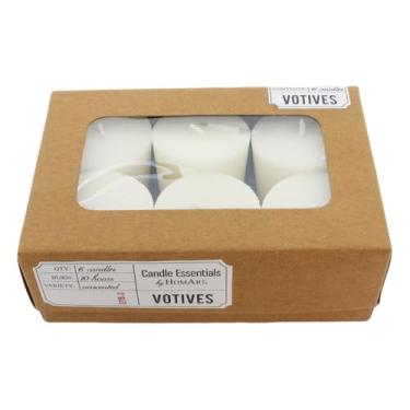 Imagem de HomArt Velas de cera votiva sem perfume, marfim, pacote com 6