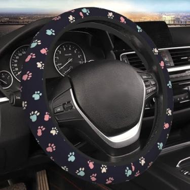 Imagem de Yiohaha Capa de volante Paw Pet 38 cm carro caminhão SUV capa de volante universal protetor durável acessórios de carro