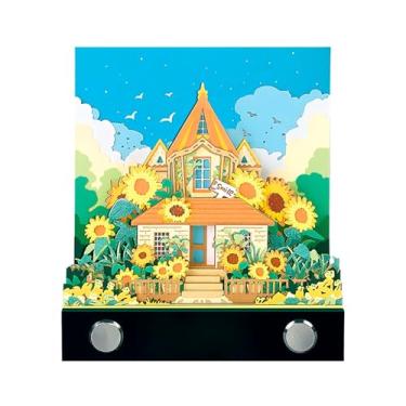 Imagem de Calendário 3D 2025 Sunflower Hut, calendário de peça de tempo 2025, notas adesivas 3D, calendário de arte, presente de entalhe em papel, para escola, escritório em casa (Sunflower Hut)