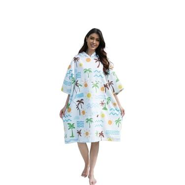 Imagem de NUBURGREY Toalha para troca de poncho de surfe, roupão de banho de secagem rápida com bolso, tecido felpudo plus size, toalha de natação, homens e mulheres, poncho com capuz