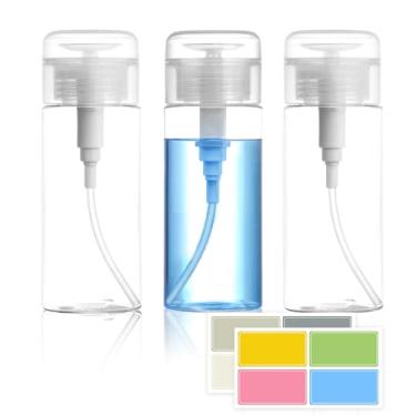 Imagem de Dispensador de bomba push down de 150 ml inclui adesivos coloridos para esmalte, viagem, embalagem de cosméticos (150 ml)