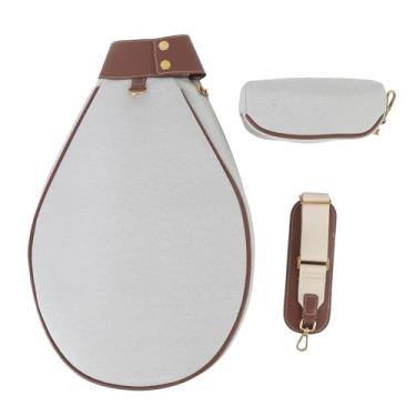 Imagem de Mochila de Estilingue de Tênis, Saco de Tênis de Grande Capacidade, Alças Estáveis, Padrão Xadrez, Saco de Raquete de Tênis Com Bolso Externo Com Zíper para Raquetes (GREY)