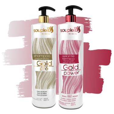 Imagem de Selagem Térmica Soupleliss Gold Power + Shampoo Preparatório 2x1000ml