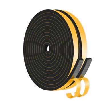 Imagem de MIKONIYA Vedação de Porta com Vedação Contra Intempéries, Vedação Contra Intempéries, À Prova de Som, Isolamento A Frio, Fita Isolante de Espuma Cr de Alta Densidade para Porta, Mo (1/2 Pol. X 1/4 Pol