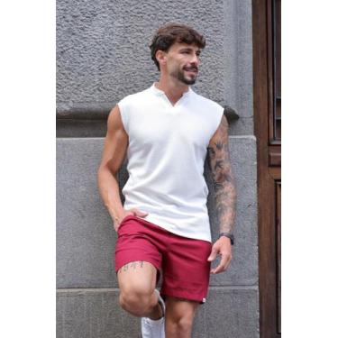 Imagem de Camiseta regata masculina machão tricot premium texturizada gola v - L