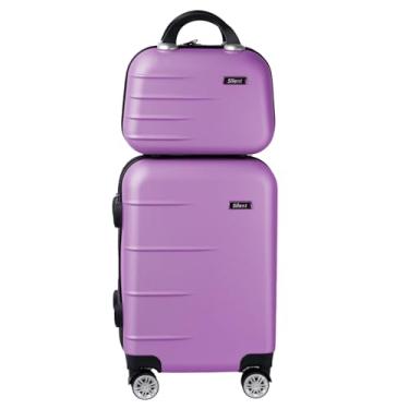 Imagem de Kit Mala de Bordo Silent Ipanema + Frasqueira - Padrão ANAC | Rígida em ABS | 4 Rodas Duplas 360° | Cadeado Numérico Integrado | Leve e Resistente (Lilás Candy)