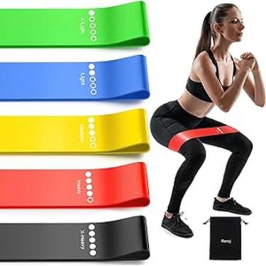 Imagem de kit com 05 Faixas Elásticas Para Yoga Treino - C1