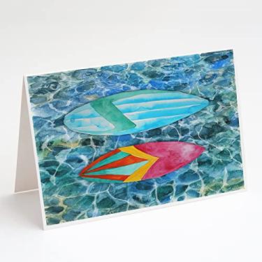 Imagem de Caroline's Treasures BB5366GCA7P Cartões de Surf Boards on The Water e Envelopes Pacote com 8, 7 x 5, multicolorido