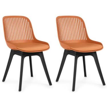 Imagem de Kit 2 Cadeiras de Jantar Estofada Design Marcela - Marrom - Magazine D