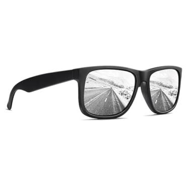 Imagem de Óculos Escuros Polarizado Quadrado Com Lentes Proteção UV400 Preto Masculino Feminino (Prata)