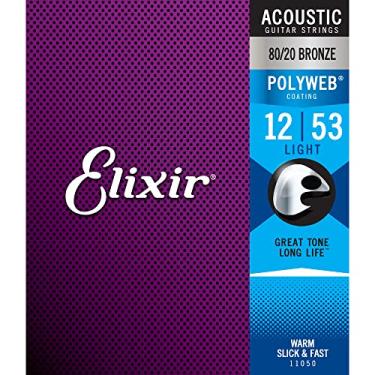 Imagem de Elixir 11050 Light Acoustic Guitar Strings Polyweb Coated 3pk 12-53 Proaudiostar