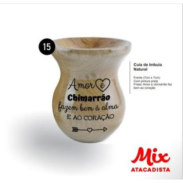 Imagem de Cuia De Madeira Gravada A Laser - Imbuia - Mix Atacadista, MOD 15