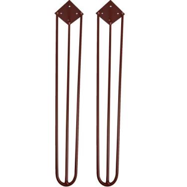 Imagem de Kit 02 Pés de Ferro Aço Hairpin Legs 60 cm Bronze A01 Sofá Móveis Mesa