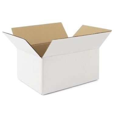 Imagem de Golden State Art Caixas de Remessa Brancas de 8 X 6 X 4", Pacote com 28 Unidades, Caixa de Papelão Ondulado para Pequenas Empresas, Remessa e Armazenamento