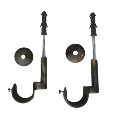 Imagem de Par Suporte Simples de Teto para Varão de Cortina 28mm - ART DECORAR, 