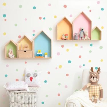 Imagem de Adesivo De Parede Bolinhas Irregulares tons Pastéis 2m² - Quartinhos