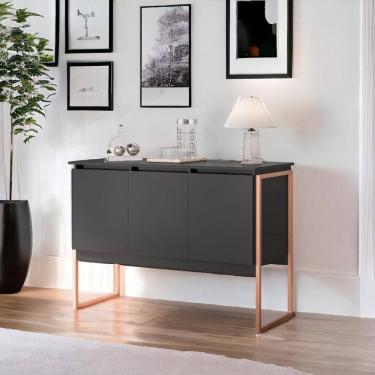 Imagem de Buffet 3 Portas Estilo Industrial Amsterdã Preto Cobre